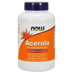 NOW Acerola prášek, přírodní vitamin C, 170 g (6 oz)