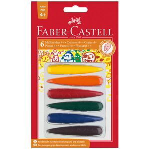 Plastové pastelky Faber-Castell do dlaně 4plus, BL 6 ks