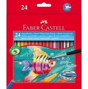 Pastelky Faber-Castell Akvarelové pap.krabička 24 barev + štěteček