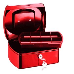 RON Kovová pokladna 15,5 × 12 × 8 cm - červená
