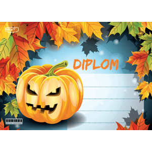 Diplom A5 Podzim Halloween dýně a listí