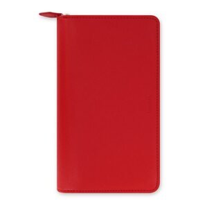 Filofax Kroužkový diář 2024 Saffiano osobní compact zip - červený