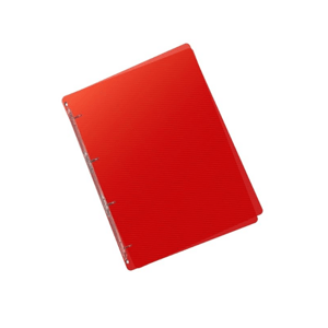 Pořadač 4kroužek A5 2,5 cm průhledný PP - červený