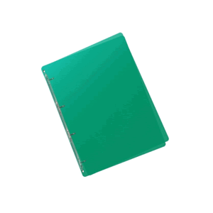Pořadač 4kroužek A5 2,5 cm průhledný PP - zelený