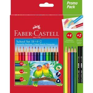 Pastelky Faber-Castell trojhranné Promo balení, 18 + 4 ks + 2 ks