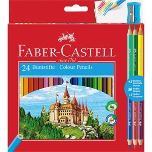Pastelky Faber-Castell šestihranné, 24 barev + 3 ks