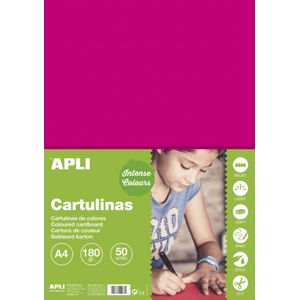APLI sada barevných papírů, A4, 170 g, fuchsiový - 50 ks