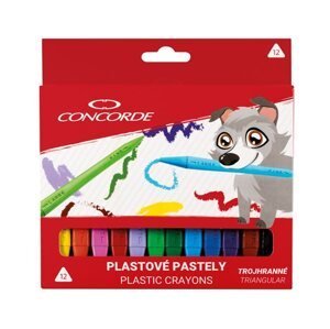 CONCORDE Trojhranné plastové pastely - 12 barev