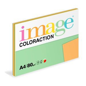 Coloraction A4 80 g 5 × 20 ks - mix intenzívní (žlutá, modrá, zelená, červená, oranžová)