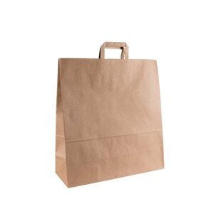 Papírová taška s plochým uchem 45 × 17 × 48 cm, 100 g - hnědá