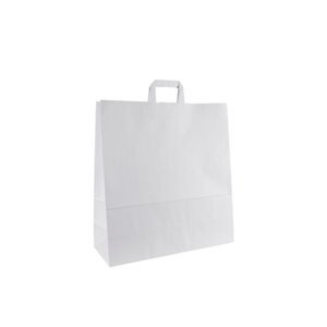 Papírová taška s plochým uchem 45 × 17 × 48 cm, 100 g - bílá