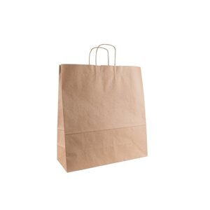 Papírová taška s krouceným uchem 45 × 17 × 48 cm, 100 g - hnědá