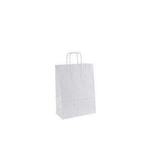 Papírová taška s krouceným uchem 24 × 11 × 33 cm, 90 g - bílá