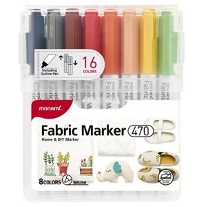 Sada popisovačů na textil Monami 470 Fabric Marker - 16 ks