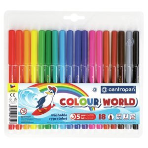 Centropen Popisovač COLOUR WORLD 7550 trojboký - sada 18 barev