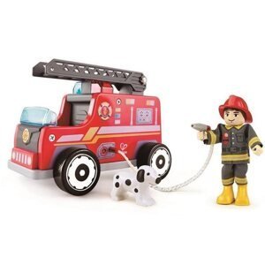 Hasičský vůz s hasičem
