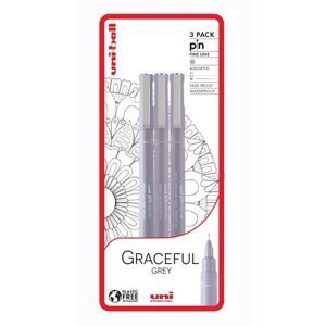 PIN - Graceful Grey sada 3 ks linerů, sv. šedá (0,1/0,5/štětec)