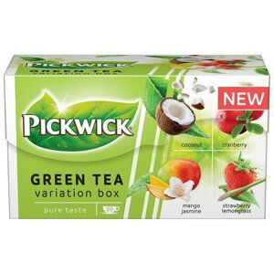 Pickwick zelený čaj 20 × 1,5 g - kokos, brusinky, mango-jasmín, jahoda-citronová tráva