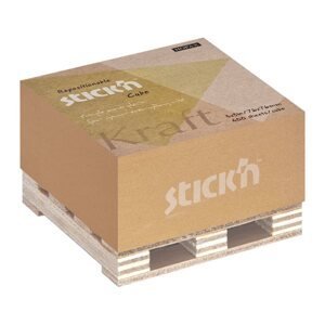 Samolepicí bloček Stick'n Kraft 76 × 76 mm, 400 lístků, hnědý, na paletce