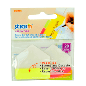 Plastové samolepicí záložky Stick'n šipky 38 × 38 mm, 2 × 10 ks, žluté a červené