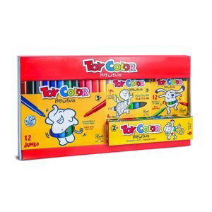 Box Toy Color CreActive KIDS - 
prstové barvy 6x25ml , JUMBO fixy, plastelína, voskovky