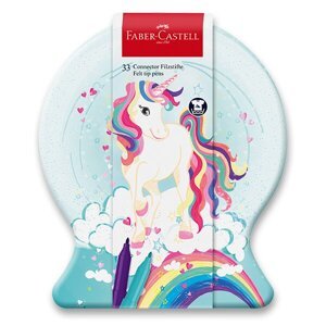 Dětské fixy Faber-Castell Connector Unicorn - sněhová koule, 33 ks