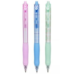 Gelové pero DELI modrá náplň 0,5 mm - mix barev