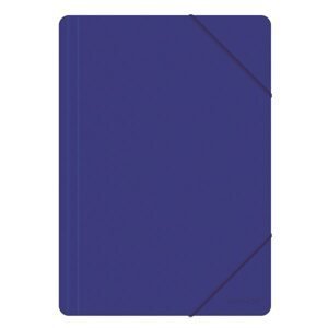 Spisové desky s gumou PP A4 3 klopy - modrá