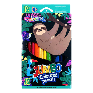 Pastelky trojhranné Colorino JUMBO - Lenochod, 12 barev