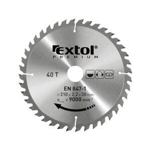 EXTOL PREMIUM pilový kotouč s SK plátky, 210x3,2x30mm 40T 8803236