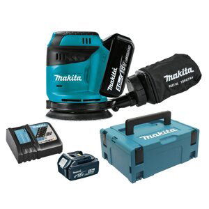 MAKITA DBO180RTJ aku excentrická bruska 125mm 18V LXT LiIon 2x5Ah