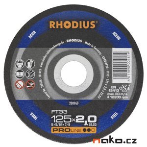 RHODIUS 125x2.0 FT33 PROline řezný kotouč na ocel