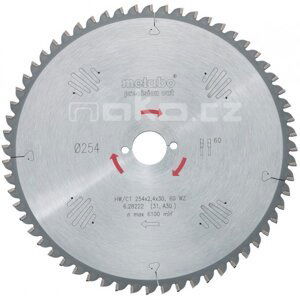 Metabo kotouč pilový 254x2,4/1,8x30 60WZ 5° neg. 6.28222