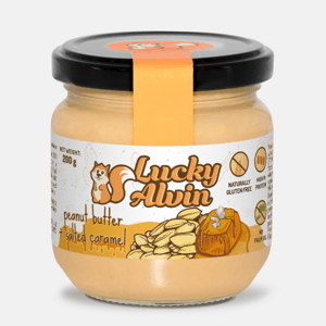 Lucky Alvin Arašídy + slaný karamel 200 g, bez GMO, Vegetarian, bez palm. oleje, bez konzervantů, bez lepku 8594189900647