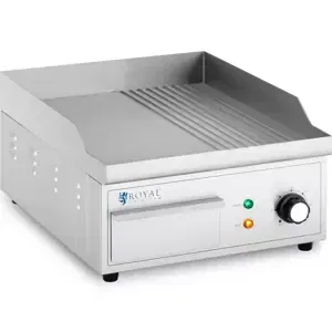 Elektrická grilovací deska 360 x 380 mm vroubkovaná a hladká 2 000 W - Elektrický gril Royal Catering