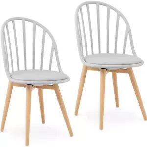 Židle – sada 2 kusů – – do 150 kg – opěradlo s otvory – šedá barva - Royal Catering
