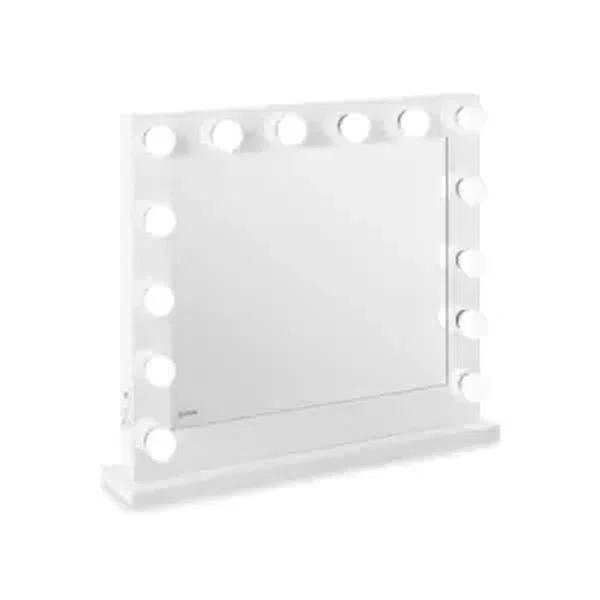 Hollywoodské zrcadlo bílé 14 LED diod hranaté - Zrcadla physa