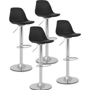 Barová židle 4 kusy s opěradlem ocelová podnož černá - Konferenční židle Fromm & Starck
