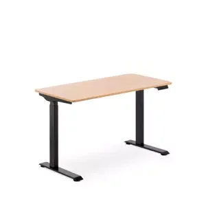 Výškově nastavitelný stůl s deskou 90 W 730–1 233 mm hnědá / černá - Psací stoly Fromm & Starck