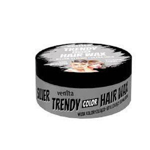 Venita Trendy Hair Wax Ultra Hold - barevný vosk na vlasy, ultra držení, 75 g Silver - stříbrný