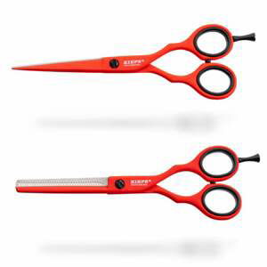 Kiepe Neon Scissor Set - set nůžek na stříhání 5.5" a efilačních nůžek, 5,5" 2480.4 5.5" Red Passion - červené