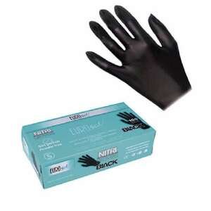 Eurostil Nitrile Gloves Powder Free - černé nitrilové rukavice bezpudrové, 100ks Eurostil černé - M - medium