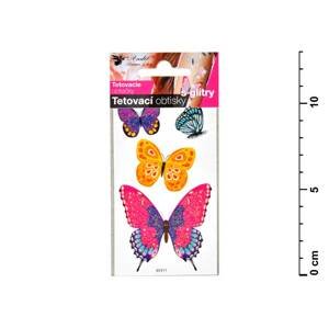 Anděl Tetovací obtisky 1102 s glitry 10,5x6 cm- motýli