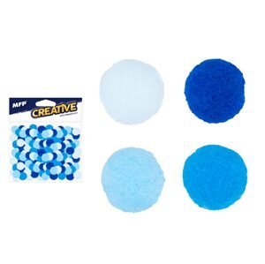 MFP 1042294 Kuličky Pompom 1cm/120ks modrý mix