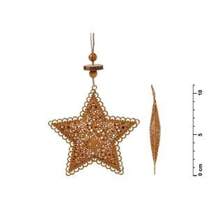 MFP 8885734 Závěs Hvězda plech hnědá 8,5cm