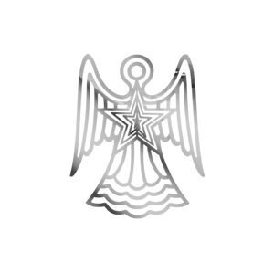 MFP 8885951 Závěs Anděl stříbrný vánoční plech 9,9x12,1cm 1804B-18(12CM)