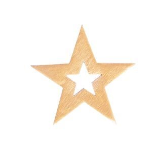 MFP 8886415 Dekorace hvězdy 12ks zlaté dřevo 4cm