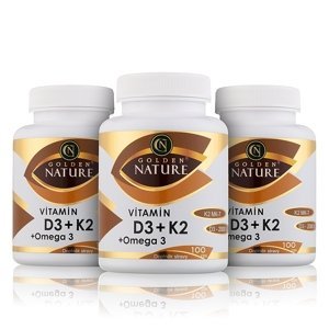 Golden Nature Vitamin D3+K2 MK-7+Omega 3 300 cps.