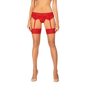 Sexy punčochy Ingridia stockings - Obsessive Barva: červená, Velikost: M/L