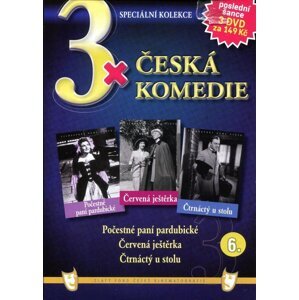 3xČeská komedie 6 (Počestné paní pardubické / Červená ještěrka / Čtrnáctý u stolu) - 3DVD